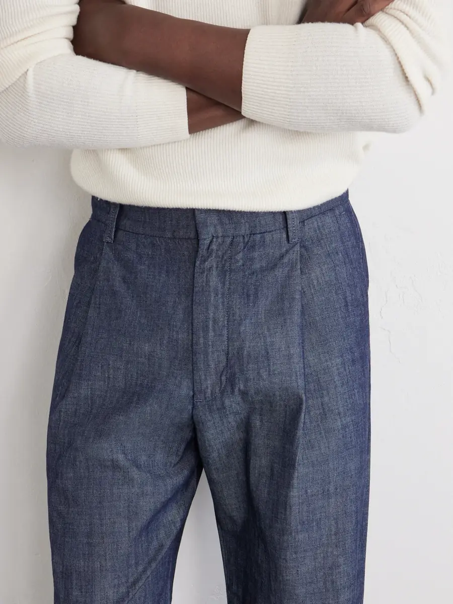 NN07 Kay 10056 Straight-Leg Pleated Organic Cotton-Chambray Trousers - Men | Thumbnail 5 NN07 Kay 10056 Straight-Leg Pleated Organic Cotton-Chambray Trousers - Men | Thumbnail 5