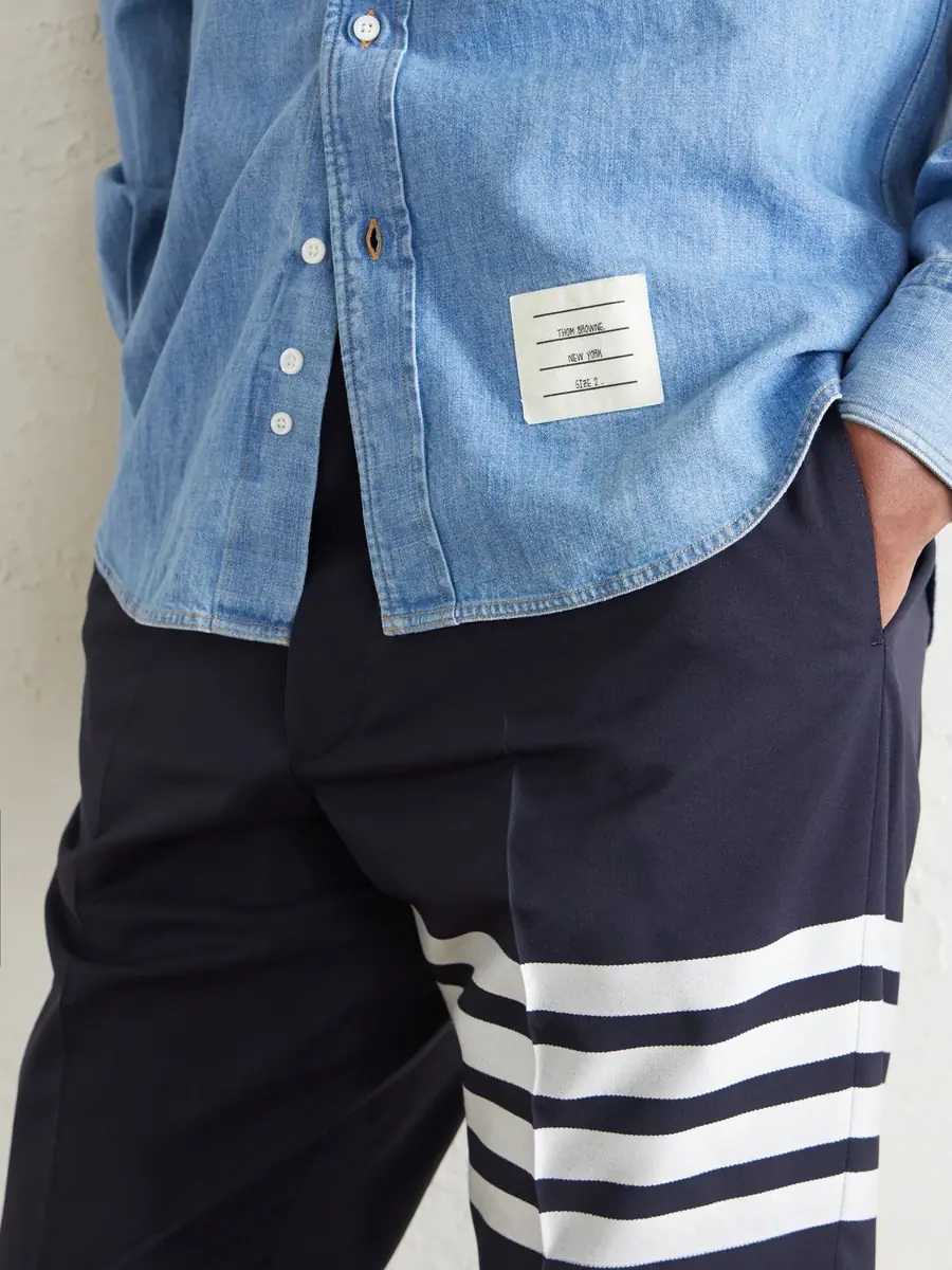 Thom Browne Denim-Effect Cotton Shirt - Men | Thumbnail 5 Thom Browne Denim-Effect Cotton Shirt - Men | Thumbnail 5