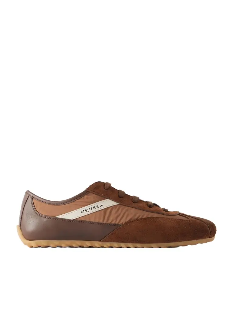 Alexander McQueen Suede-Trimmed Shell Sneakers - Men | Image 1 Alexander McQueen Suede-Trimmed Shell Sneakers - Men | Image 1