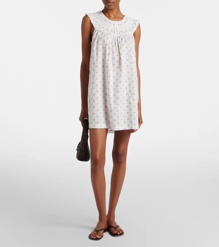 DÔEN Dôen Verity floral embroidered cotton minidress | Thumbnail 2