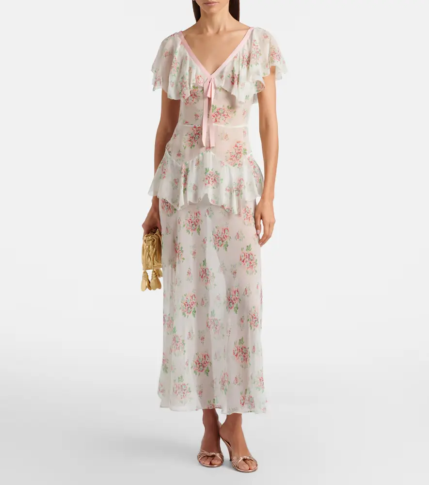 DÔEN Dôen Amelisse floral silk georgette maxi dress | Thumbnail 3 DÔEN Dôen Amelisse floral silk georgette maxi dress | Thumbnail 3