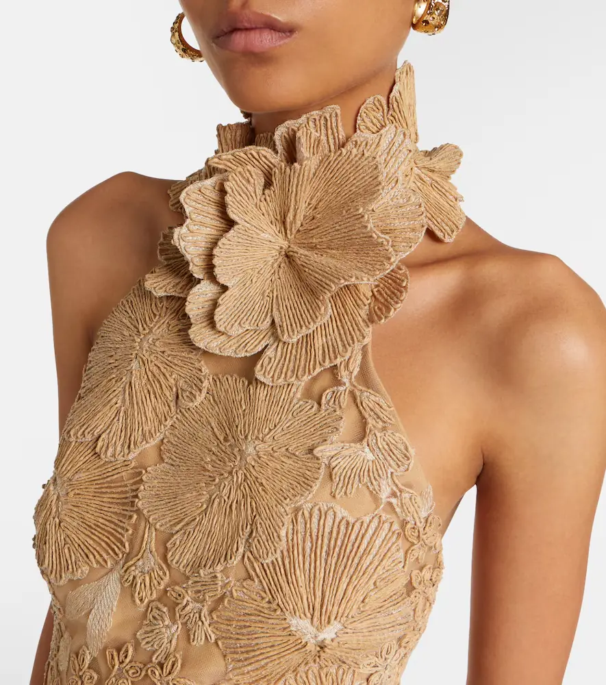 Elie Saab Raffia-trimmed silk-blend tulle gown | Thumbnail 2 Elie Saab Raffia-trimmed silk-blend tulle gown | Thumbnail 2