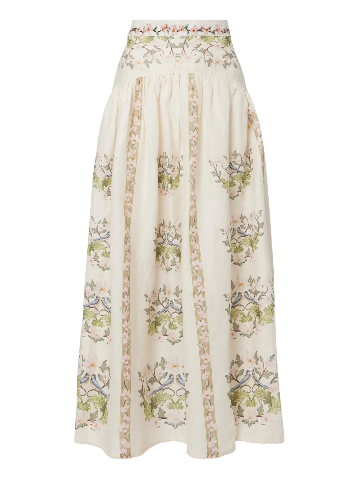 Agua by Agua Bendita Curua floral linen midi skirt