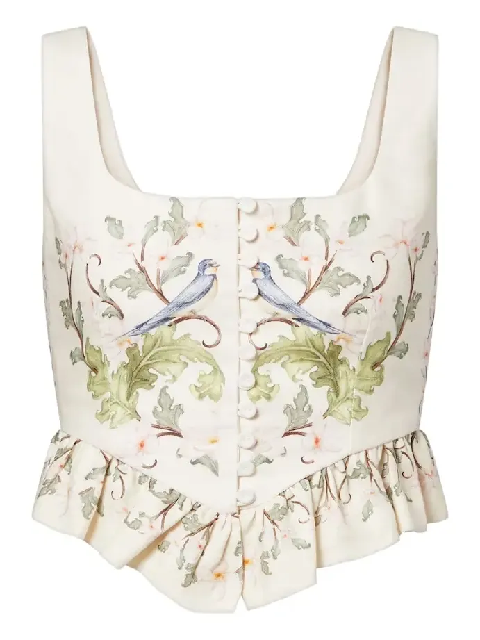 Eslabón printed linen top