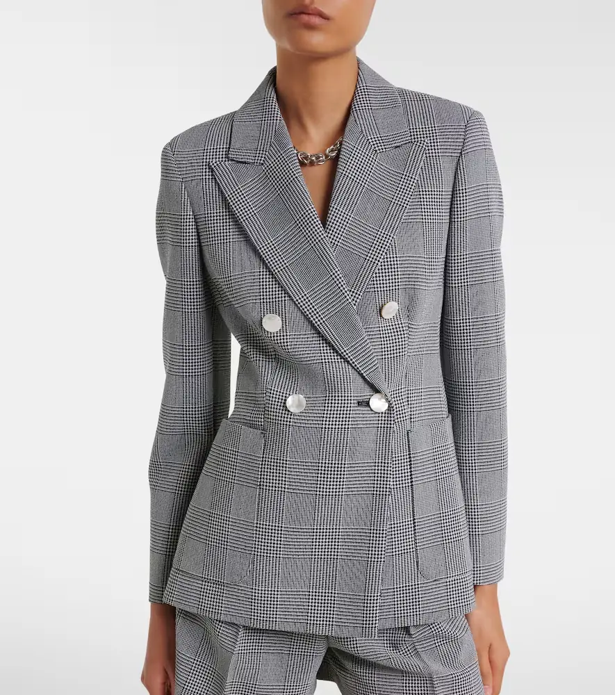 Max Mara Prince of Wales check virgin wool blazer | Thumbnail 4 Max Mara Prince of Wales check virgin wool blazer | Thumbnail 4