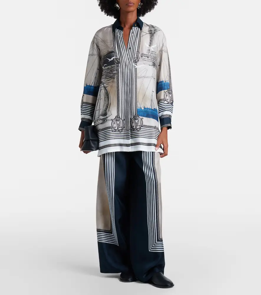 Max Mara Printed silk twill palazzo pants | Thumbnail 2 Max Mara Printed silk twill palazzo pants | Thumbnail 2