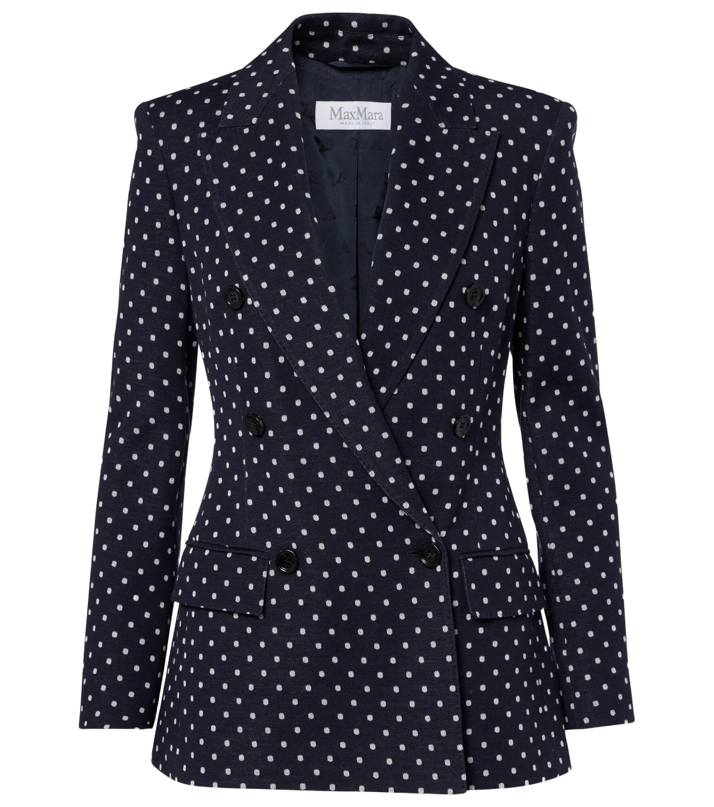 Max Mara Polka-dot double-breasted jersey blazer