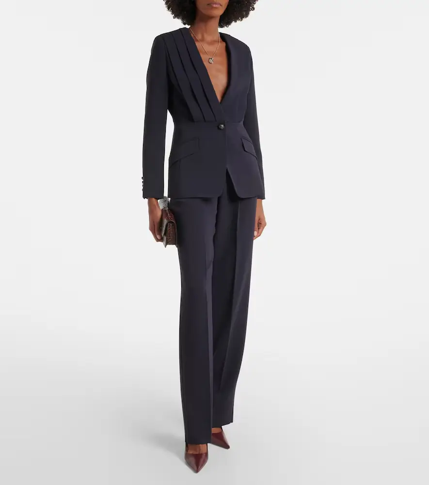 Max Mara Pleated cady straight pants | Thumbnail 2 Max Mara Pleated cady straight pants | Thumbnail 2