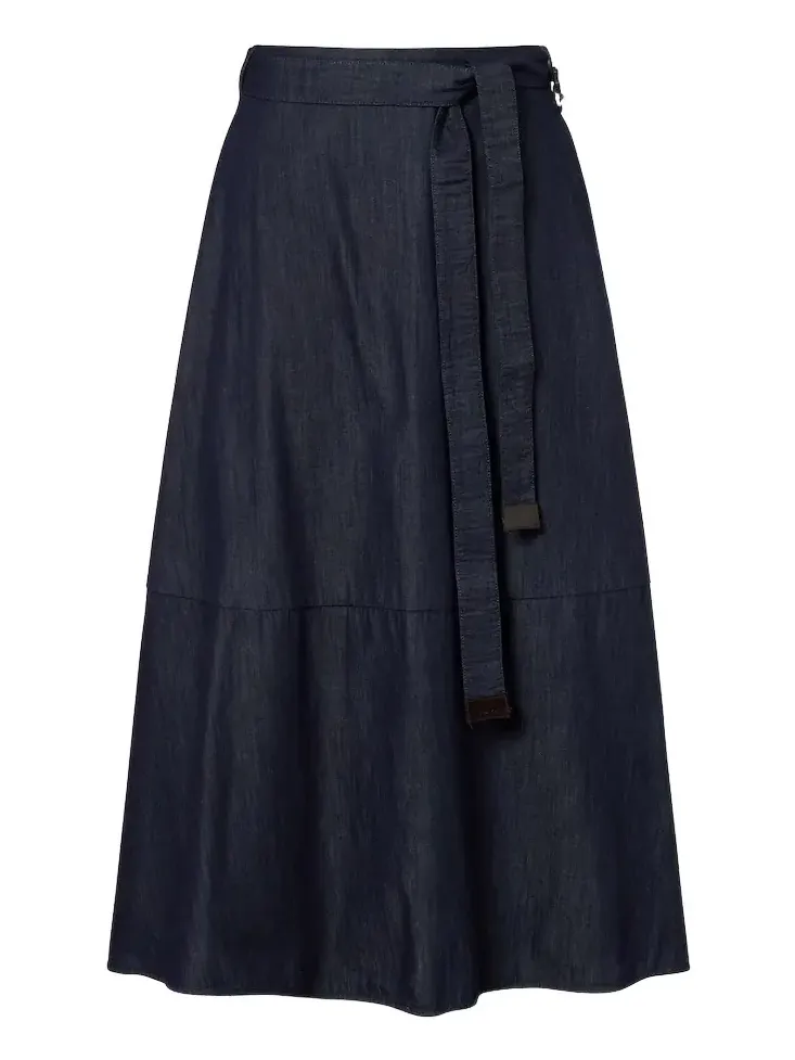 'S Max Mara Belted denim midi skirt