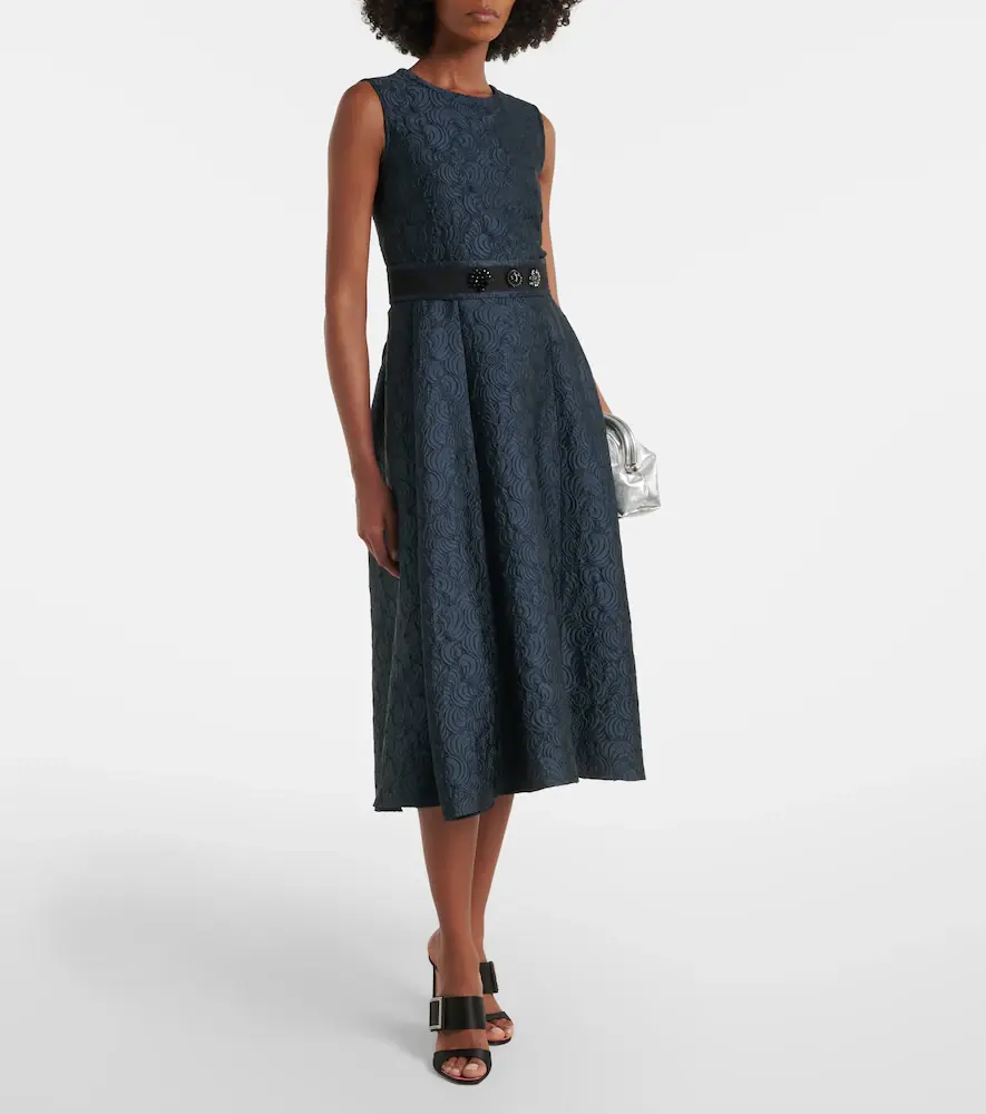 'S Max Mara 'S Max Mara Belted jacquard midi dress | Thumbnail 4 'S Max Mara 'S Max Mara Belted jacquard midi dress | Thumbnail 4