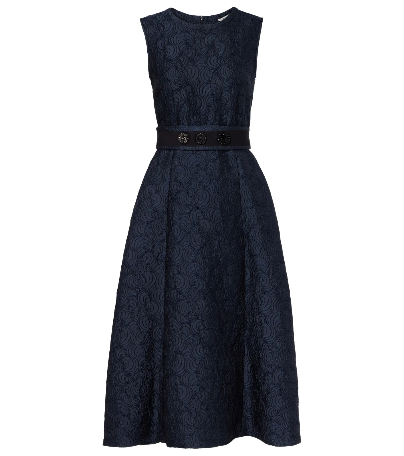 'S Max Mara Belted jacquard midi dress 'S Max Mara Belted jacquard midi dress
