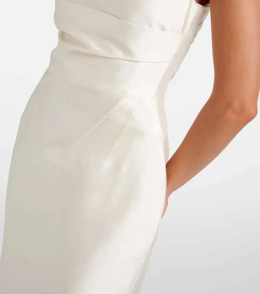 Rachel Gilbert Bronte off-shoulder wool and silk cocktail dress | Thumbnail 3