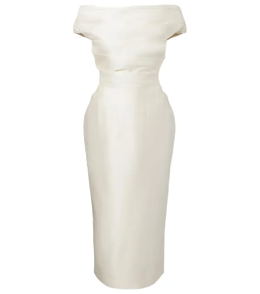 Rachel Gilbert Bronte off-shoulder wool and silk cocktail dress | Image 1 Rachel Gilbert Bronte off-shoulder wool and silk cocktail dress | Image 1