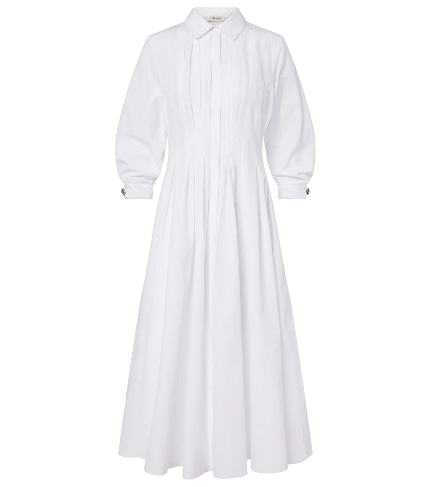 'S Max Mara Pleated cotton poplin shirt dress
