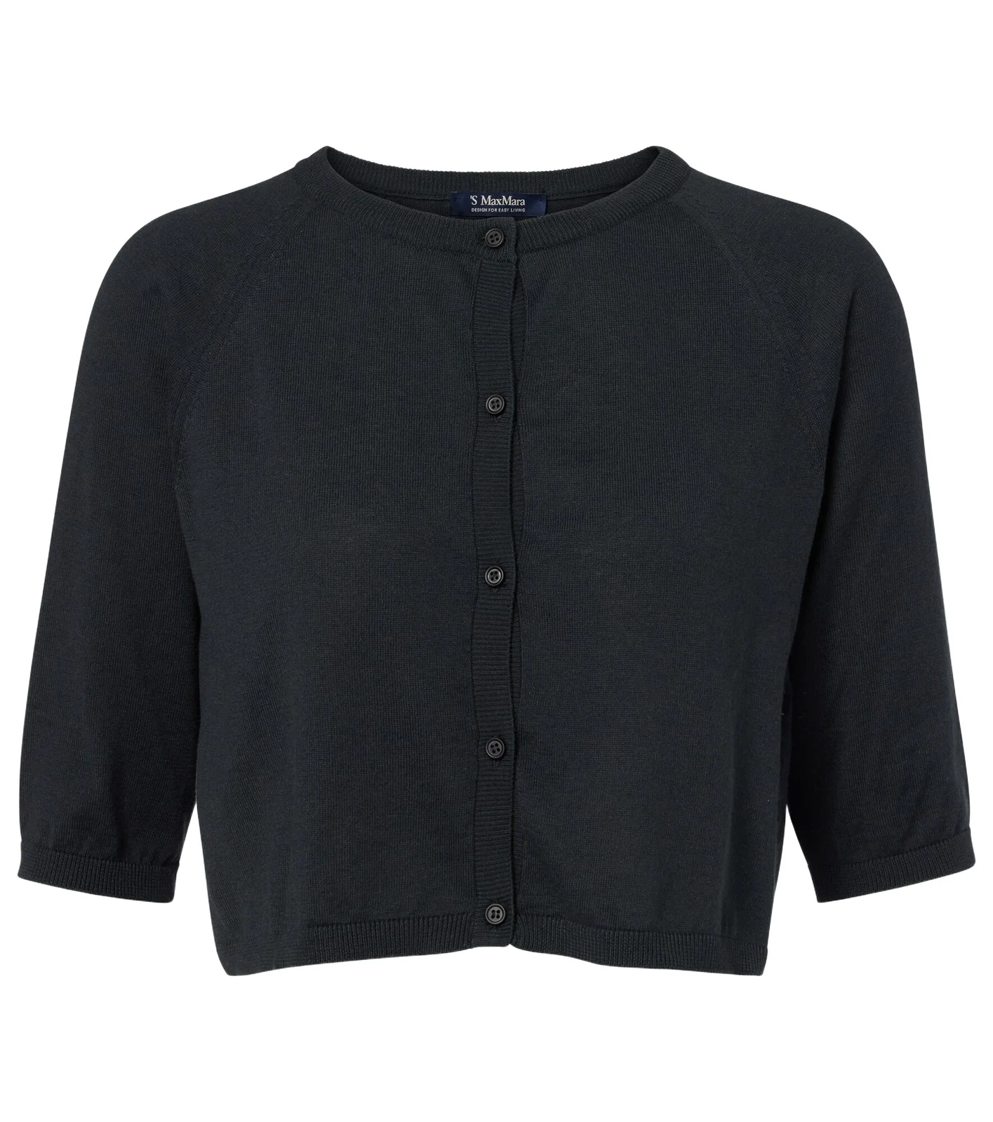 Cropped cotton, silk and cashmere cardigan