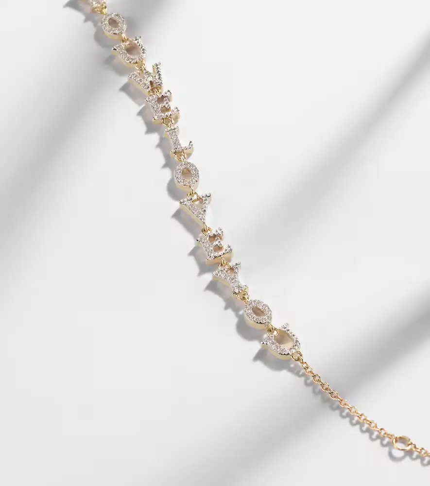 Yvonne Léon Yvonne Léon We Love You 9kt gold chain bracelet with diamonds | Thumbnail 4 Yvonne Léon Yvonne Léon We Love You 9kt gold chain bracelet with diamonds | Thumbnail 4