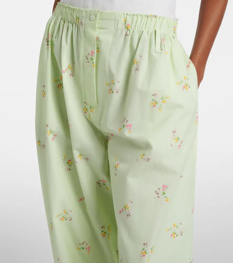 Prada Floral cotton wide-leg pants | Thumbnail 3
