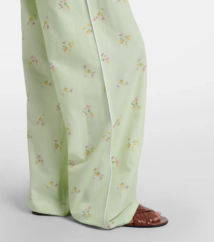 Prada Floral cotton wide-leg pants | Thumbnail 4