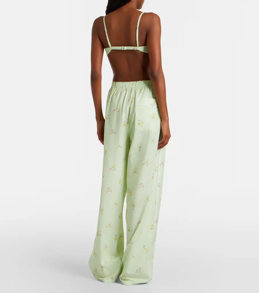 Prada Floral cotton wide-leg pants | Thumbnail 5