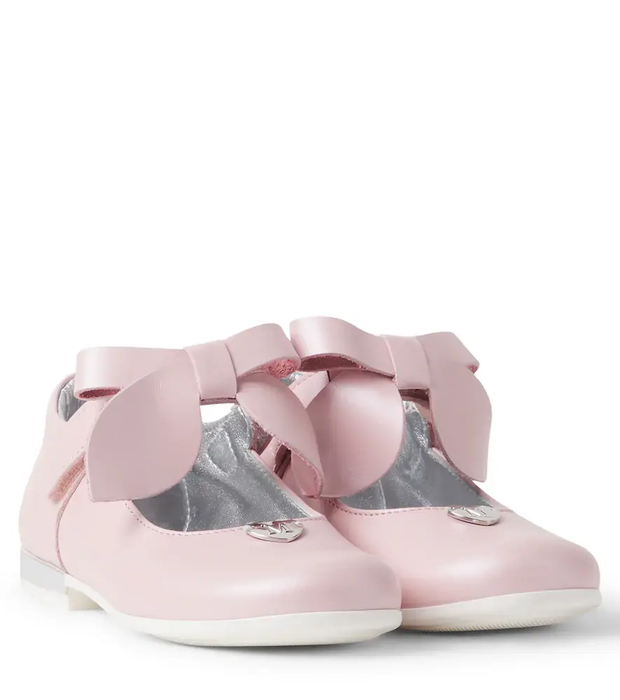 MONNALISA Baby bow-detail leather ballet flats | Image 1 MONNALISA Baby bow-detail leather ballet flats | Image 1