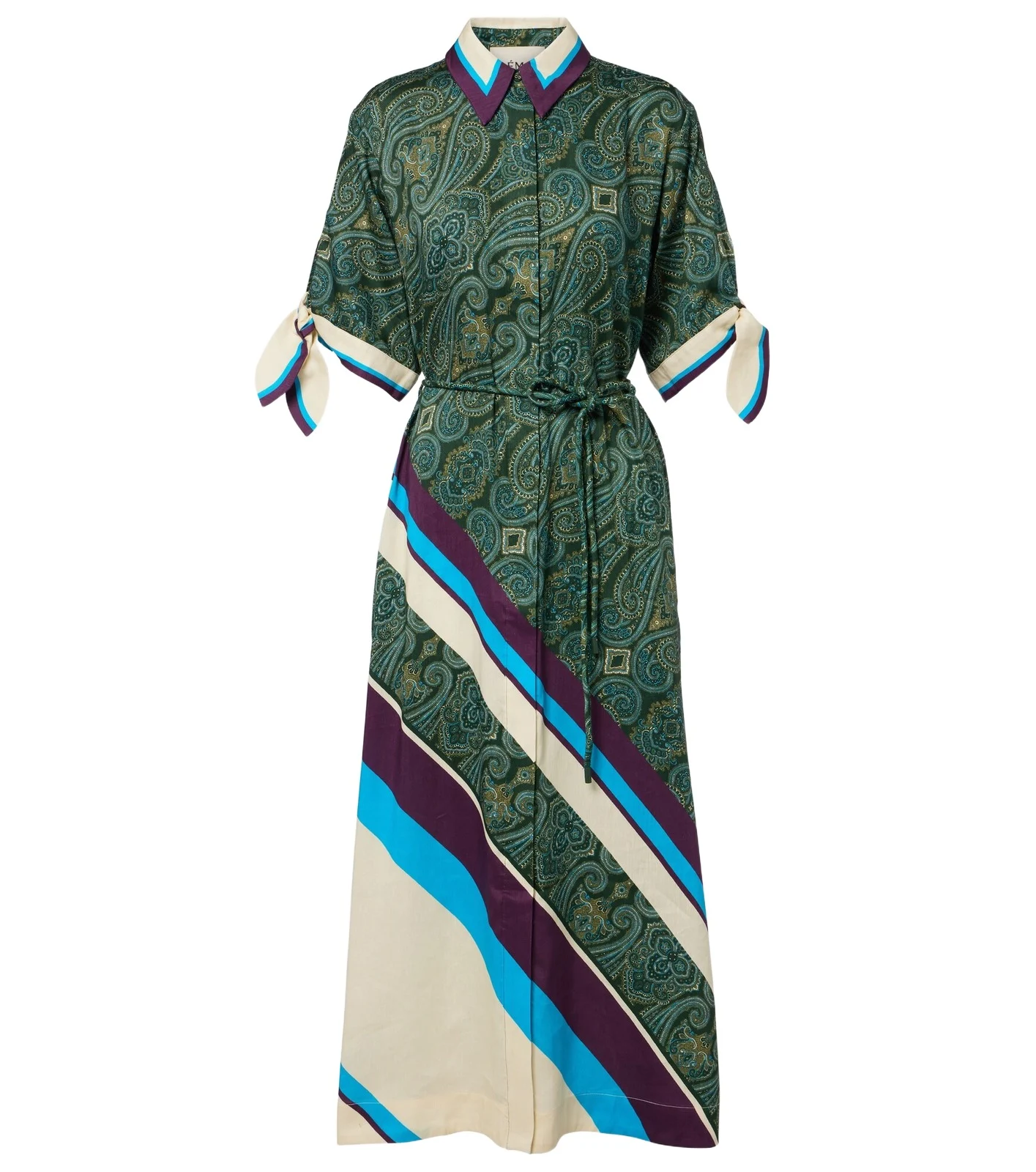 Joni printed linen-blend shirt dress Joni printed linen-blend shirt dress