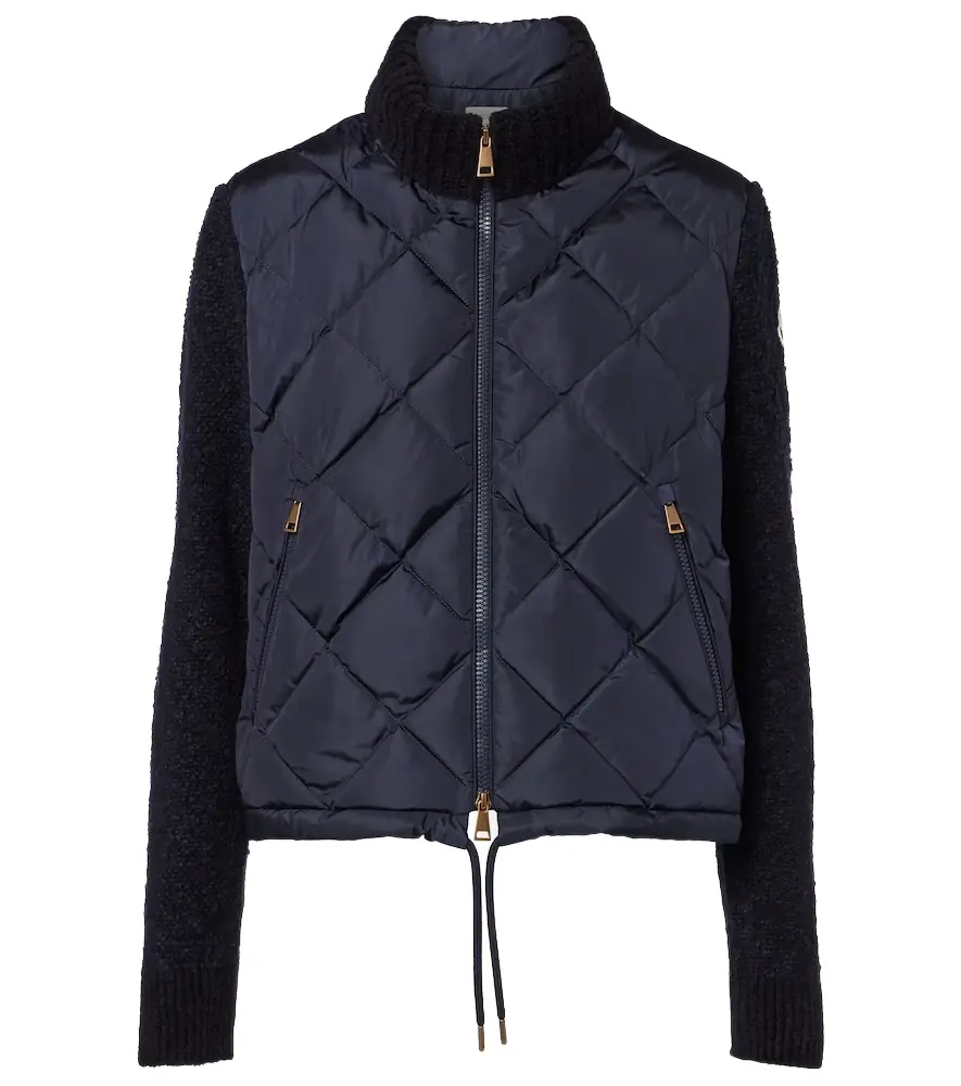 Moncler Down-paneled cotton-blend cardigan | Image 1 Moncler Down-paneled cotton-blend cardigan | Image 1