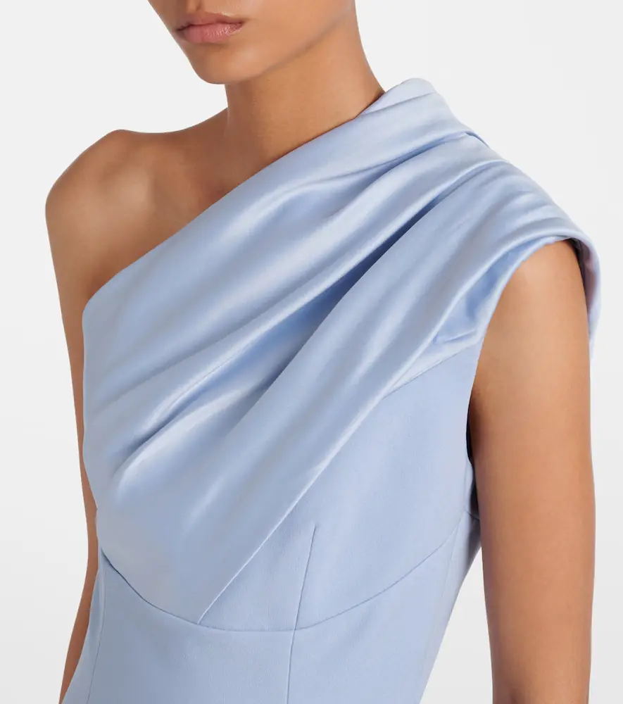 Solace London Gabriela one-shoulder crêpe and satin gown | Thumbnail 6