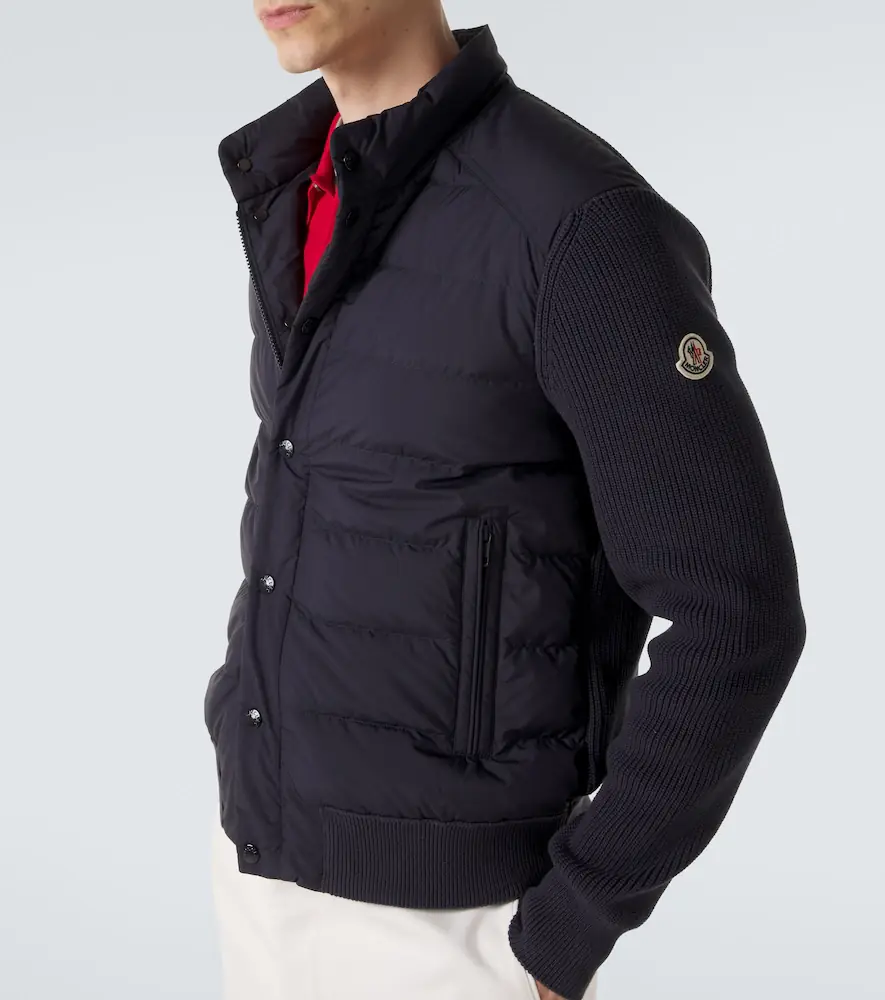 Moncler Down-paneled cotton-blend cardigan | Thumbnail 3