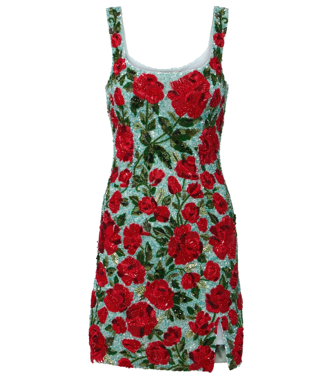 Là Fuori Crimson Rose sequined minidress