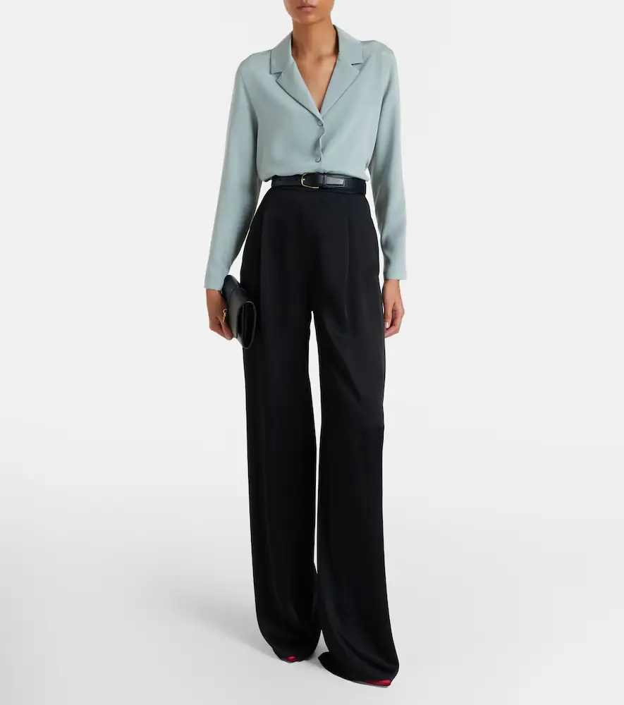 Max Mara Crêpe satin wide-leg pants | Thumbnail 4 Max Mara Crêpe satin wide-leg pants | Thumbnail 4