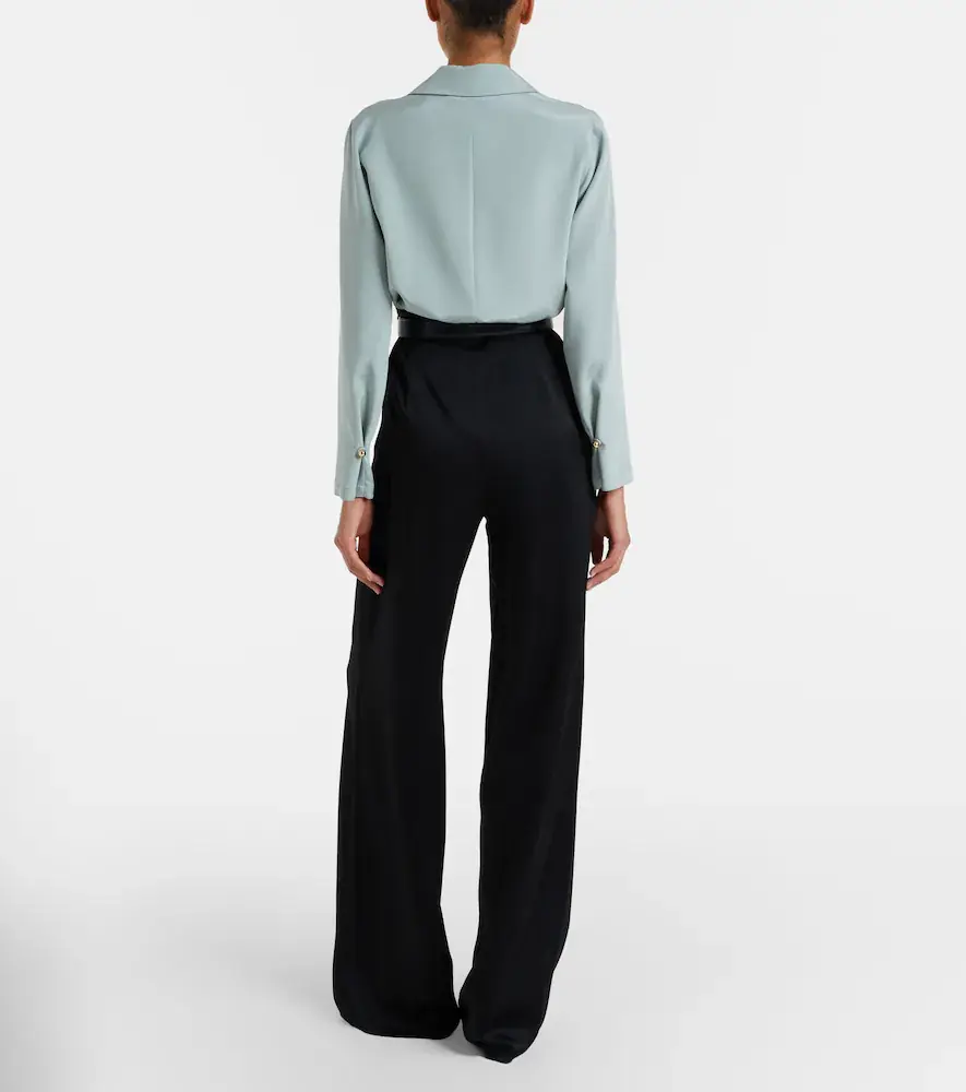 Max Mara Crêpe satin wide-leg pants | Thumbnail 6 Max Mara Crêpe satin wide-leg pants | Thumbnail 6