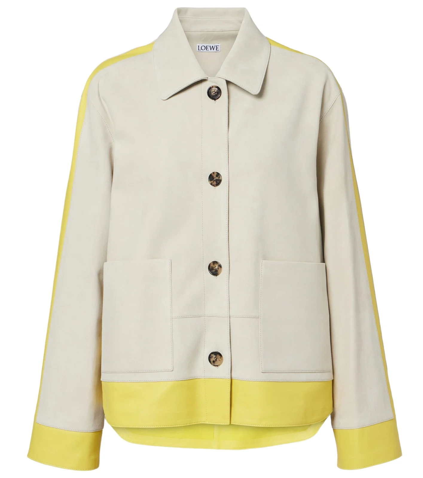 Leather-trimmed suede jacket Leather-trimmed suede jacket