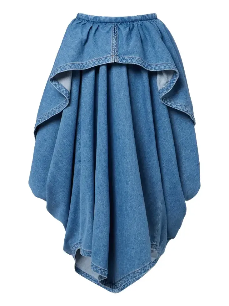 Asymmetrical denim midi skirt Asymmetrical denim midi skirt