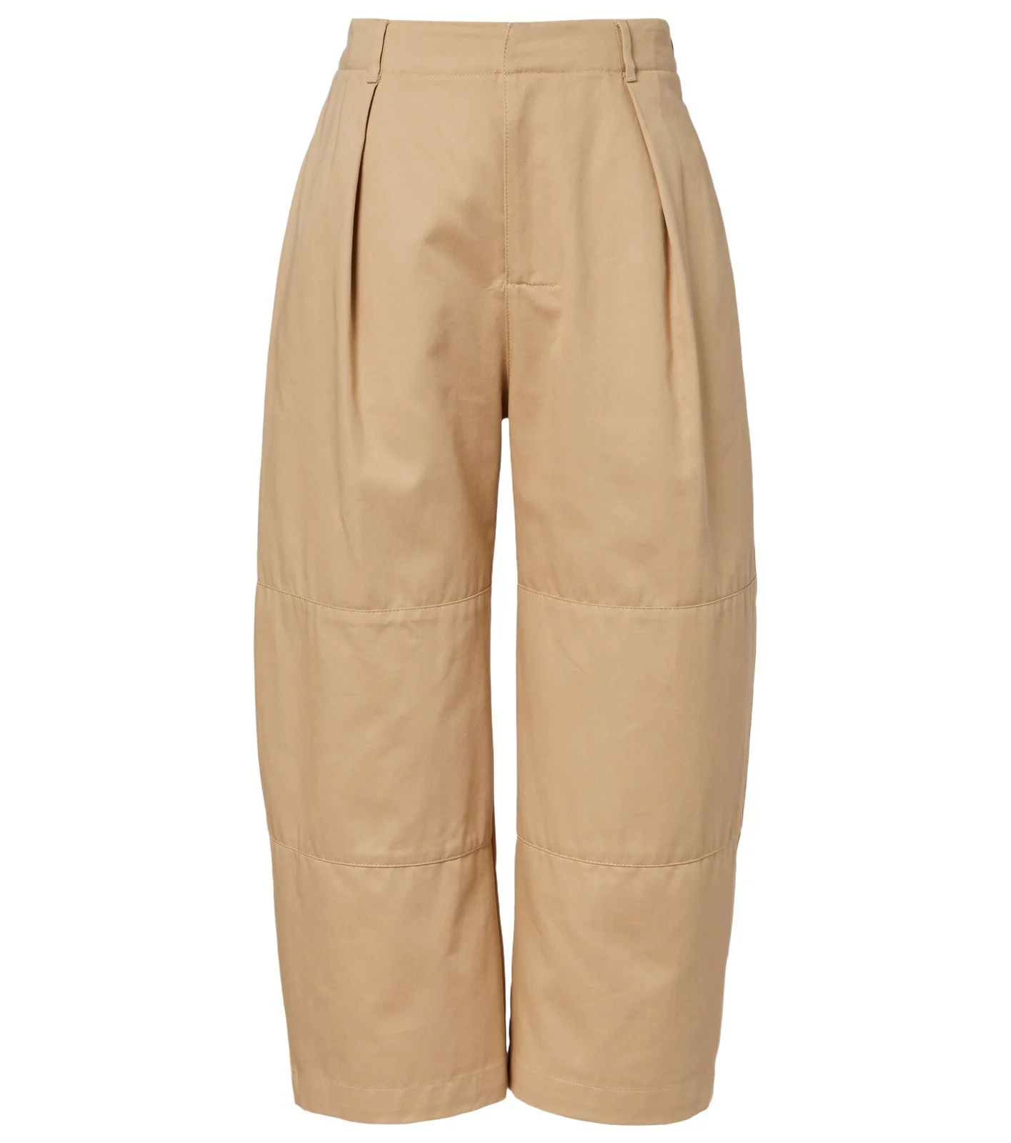 Cotton cropped barrel-leg pants
