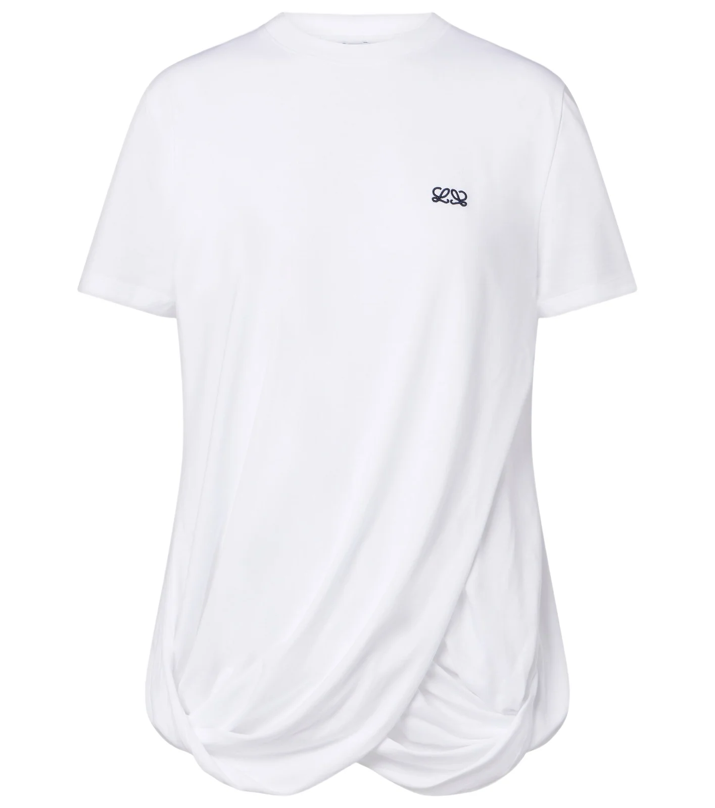 Double L draped cotton T-shirt