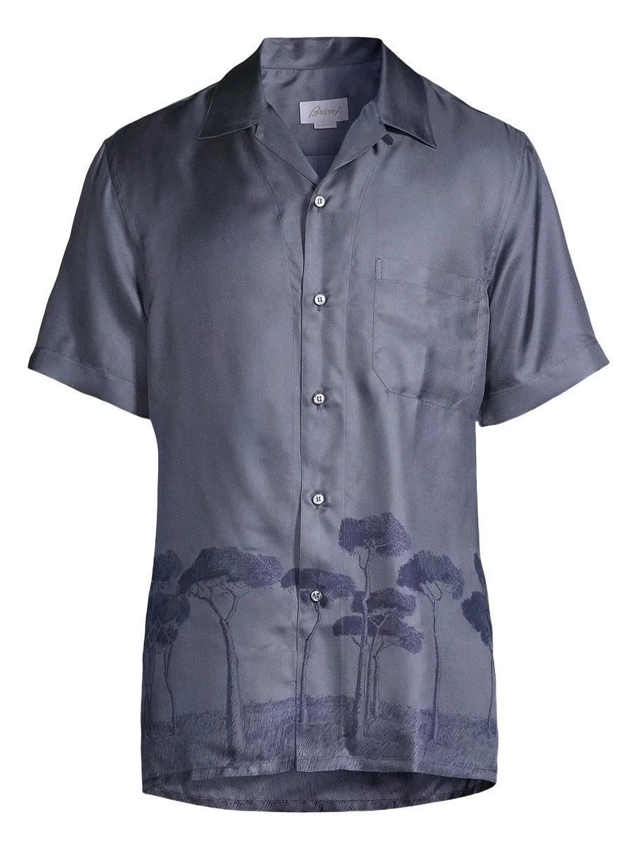 Brioni Men's Roman Trees Silk Sport Shirt