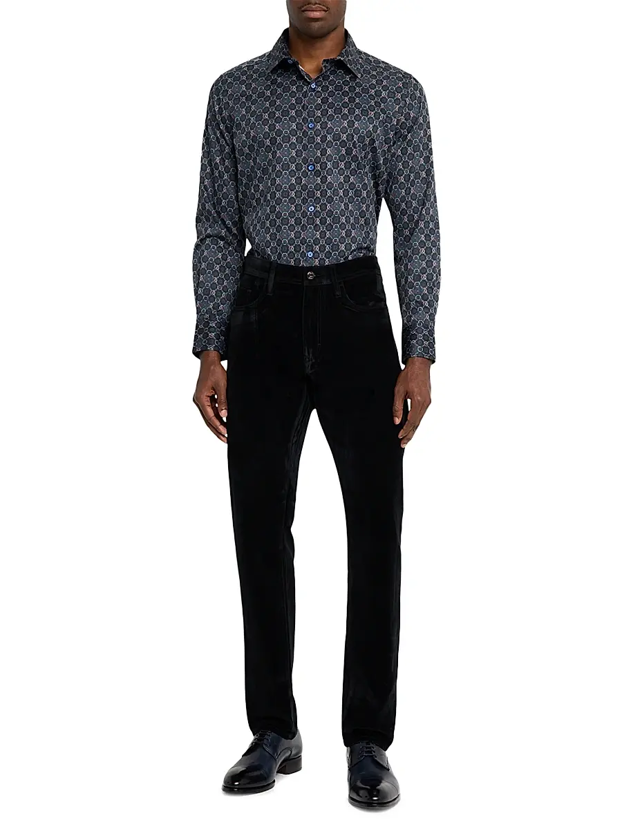 Robert Graham Men's Bramston Medallion Satin Button-Front Shirt | Thumbnail 2 Robert Graham Men's Bramston Medallion Satin Button-Front Shirt | Thumbnail 2