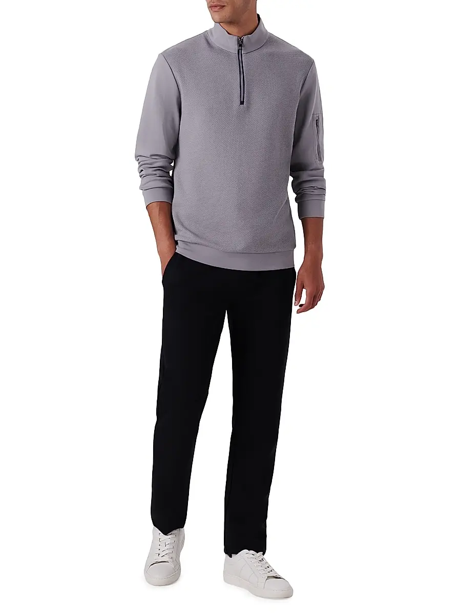 Bugatchi Men's Quarter-Zip Knit Jacket | Thumbnail 2 Bugatchi Men's Quarter-Zip Knit Jacket | Thumbnail 2