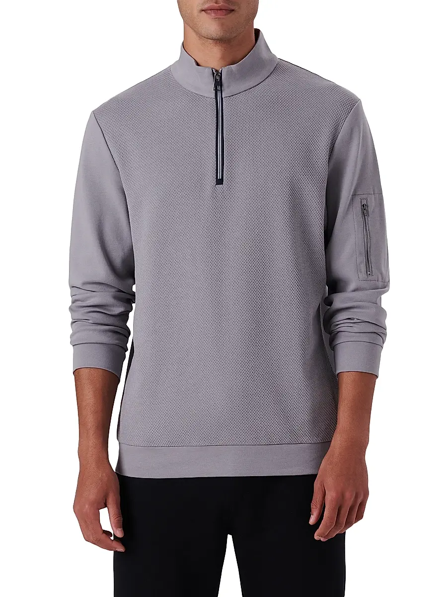 Bugatchi Men's Quarter-Zip Knit Jacket | Thumbnail 3 Bugatchi Men's Quarter-Zip Knit Jacket | Thumbnail 3