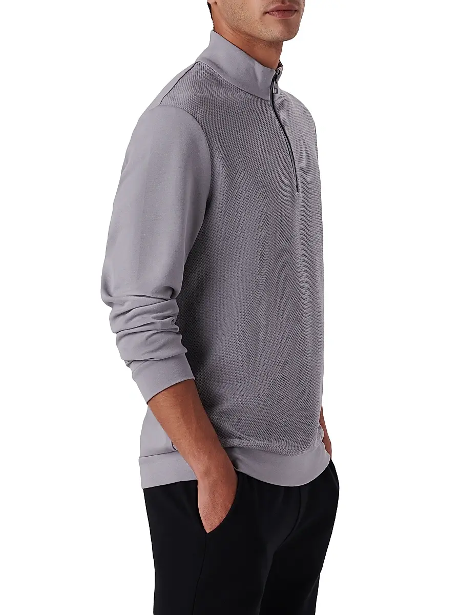 Bugatchi Men's Quarter-Zip Knit Jacket | Thumbnail 4 Bugatchi Men's Quarter-Zip Knit Jacket | Thumbnail 4