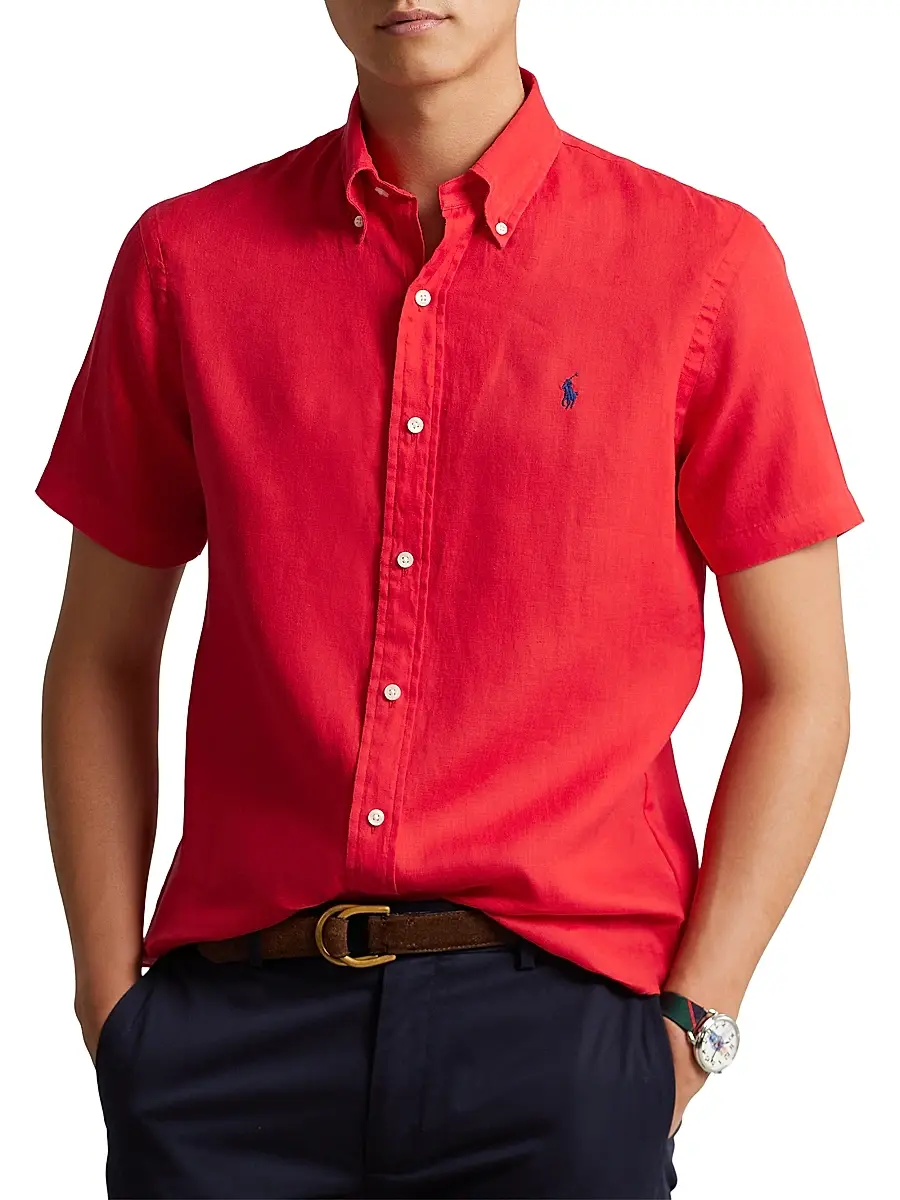 Polo Ralph Lauren Men's Classic-Fit Short-Sleeve Linen Shirt | Thumbnail 3