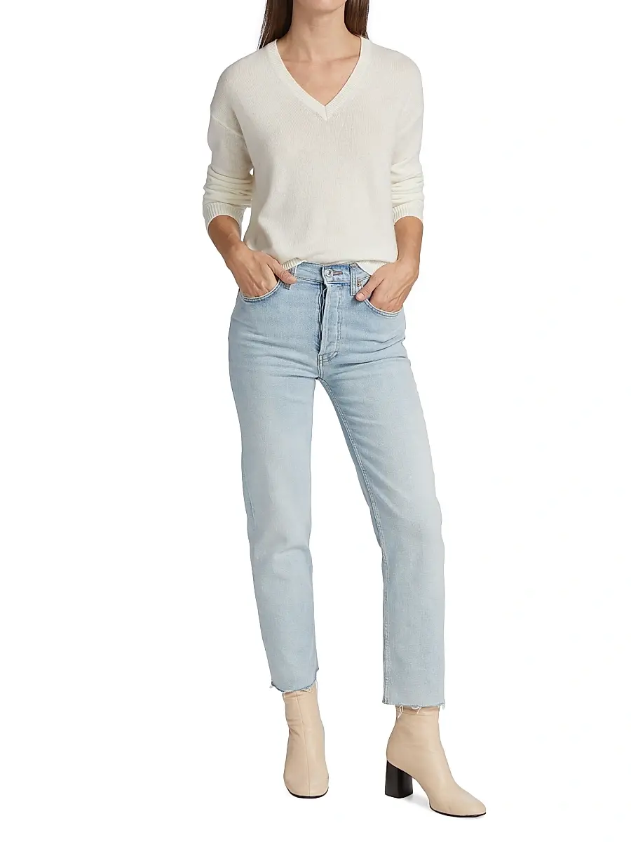Theory Women's Easy V-Neck Cashmere Sweater | Thumbnail 2
