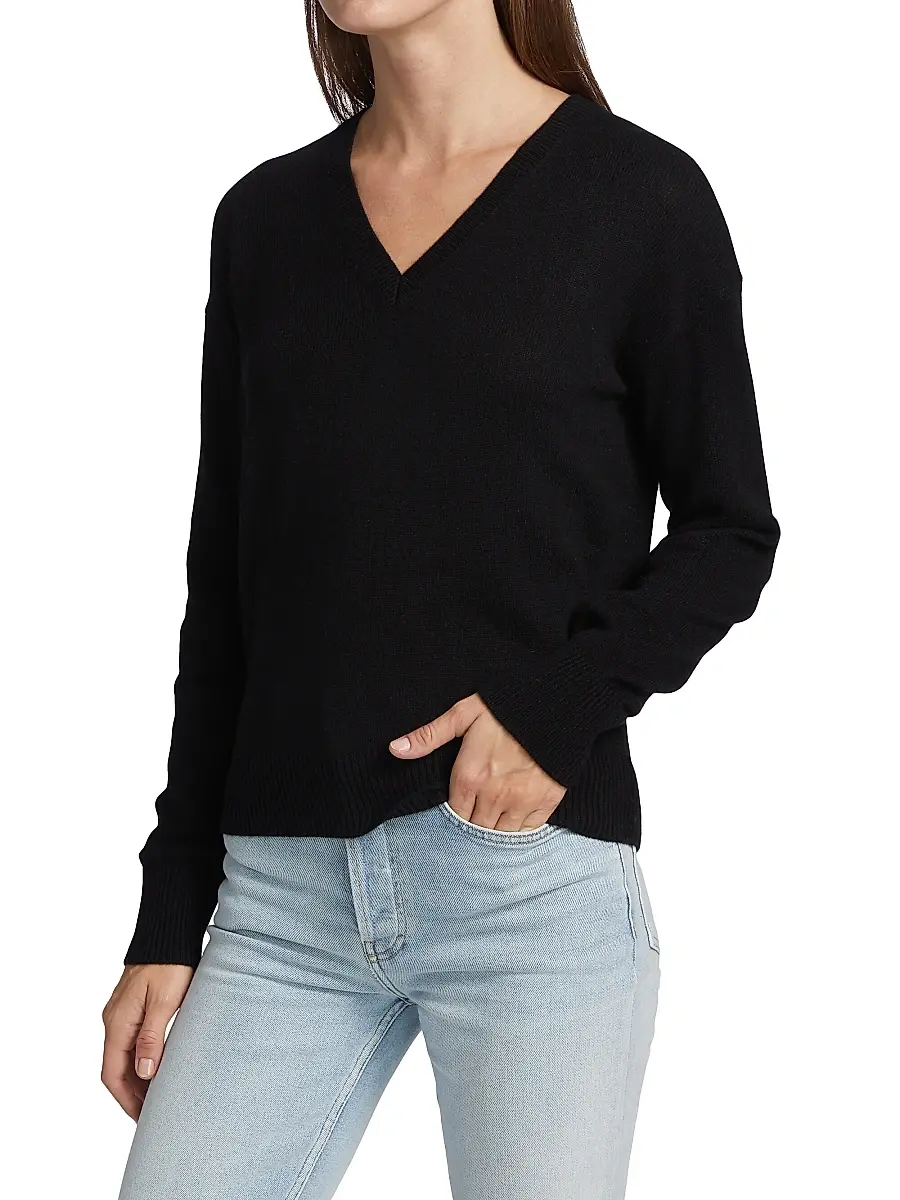 Theory Women's Easy V-Neck Cashmere Sweater | Thumbnail 4
