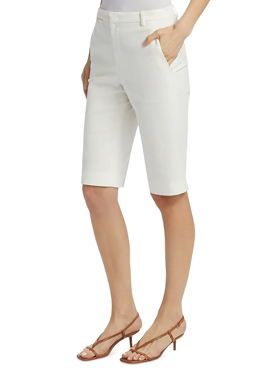 Vince Women's Stretch-Cotton Mid-Rise Bermuda Shorts | Thumbnail 4 Vince Women's Stretch-Cotton Mid-Rise Bermuda Shorts | Thumbnail 4