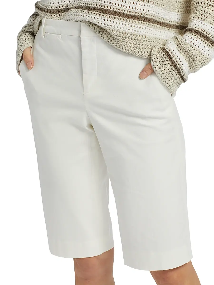 Vince Women's Stretch-Cotton Mid-Rise Bermuda Shorts | Thumbnail 6 Vince Women's Stretch-Cotton Mid-Rise Bermuda Shorts | Thumbnail 6