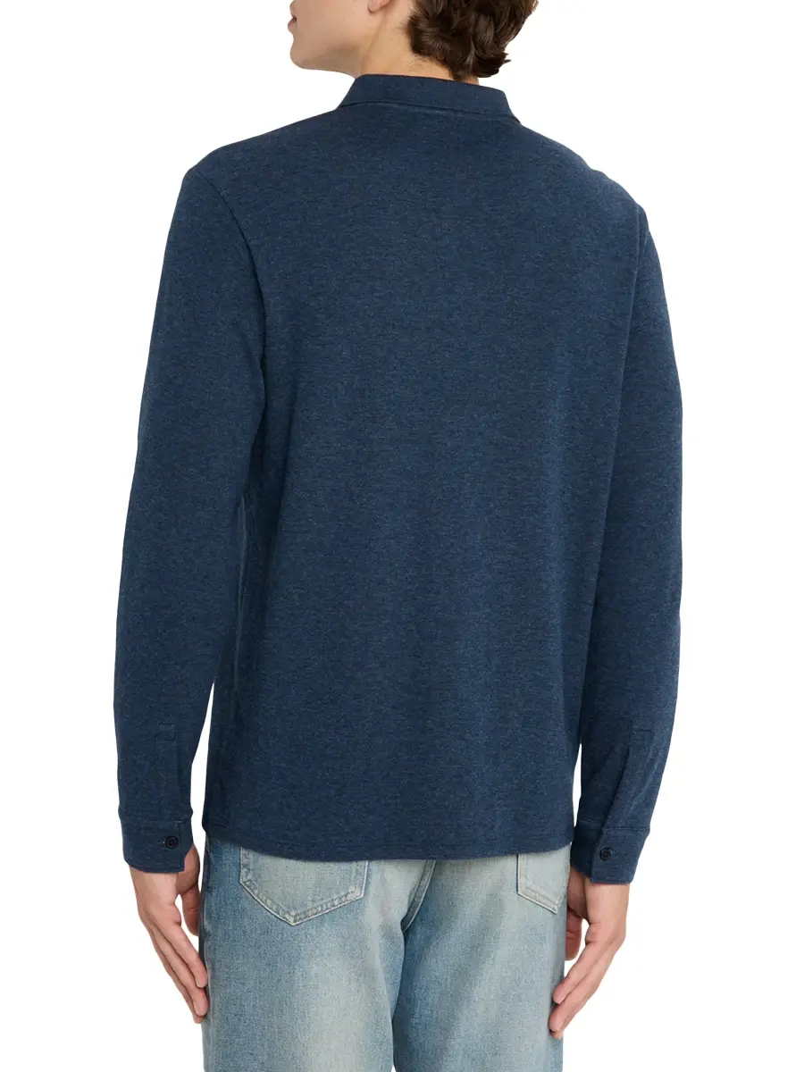 Vince Men's Heathered Double-Face Polo Shirt | Thumbnail 4