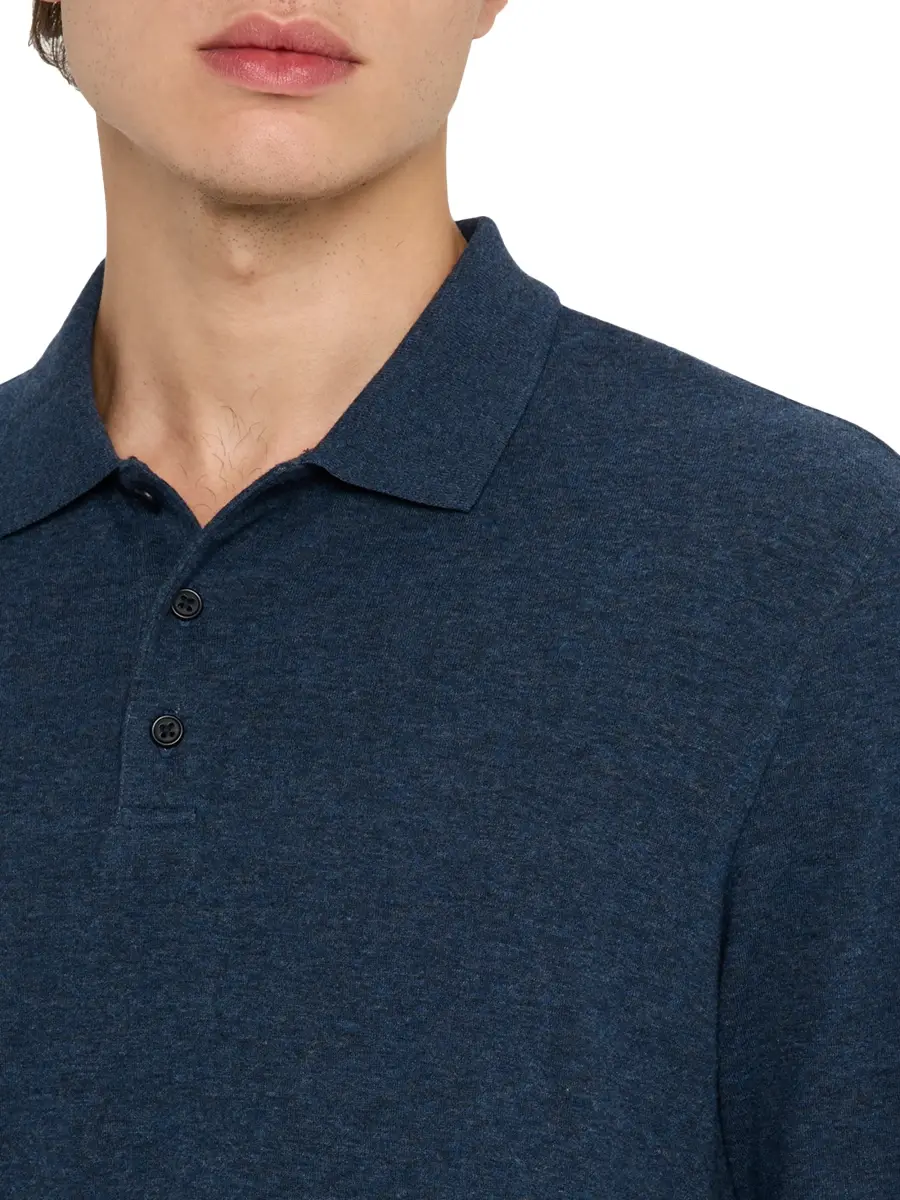Vince Men's Heathered Double-Face Polo Shirt | Thumbnail 5