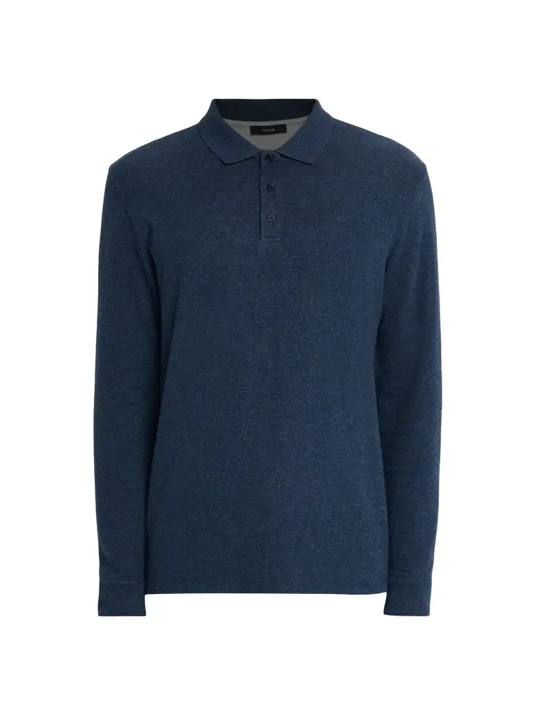 Vince Men's Heathered Double-Face Polo Shirt