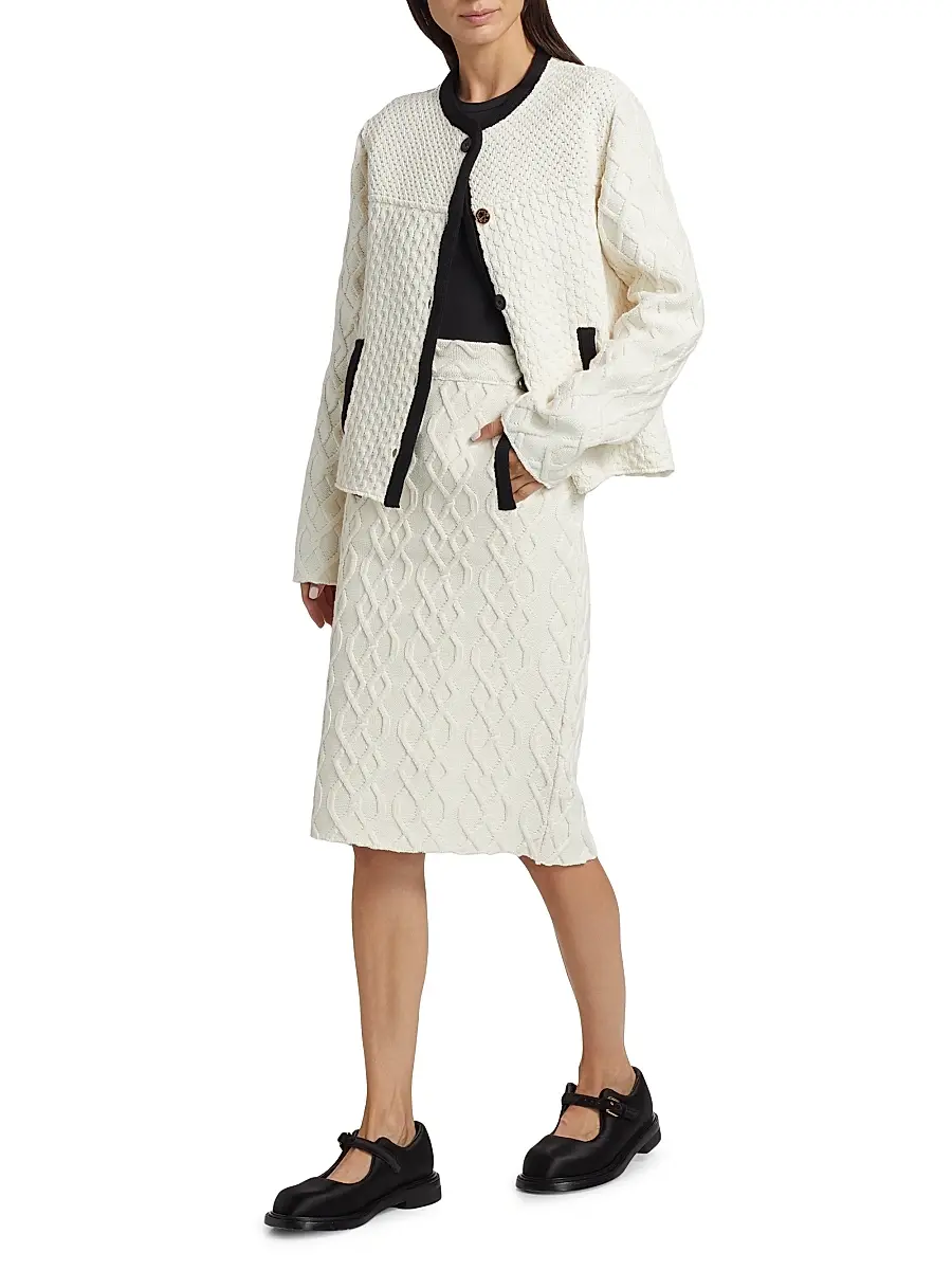 MOSCHINO Women's Textured Knit Jacket | Thumbnail 2 MOSCHINO Women's Textured Knit Jacket | Thumbnail 2