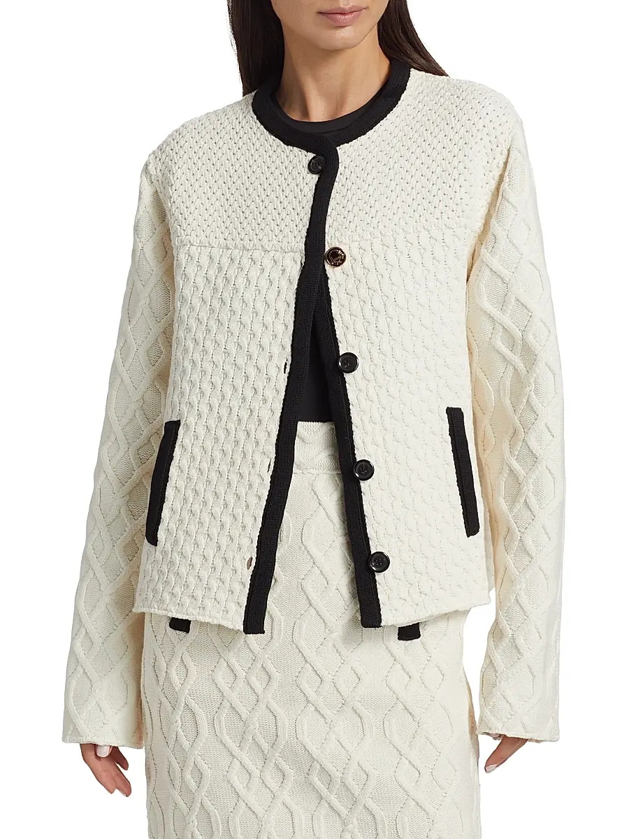 MOSCHINO Women's Textured Knit Jacket | Thumbnail 3 MOSCHINO Women's Textured Knit Jacket | Thumbnail 3